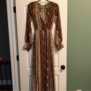 Flowy Snakeskin Maxi Dress NWOT